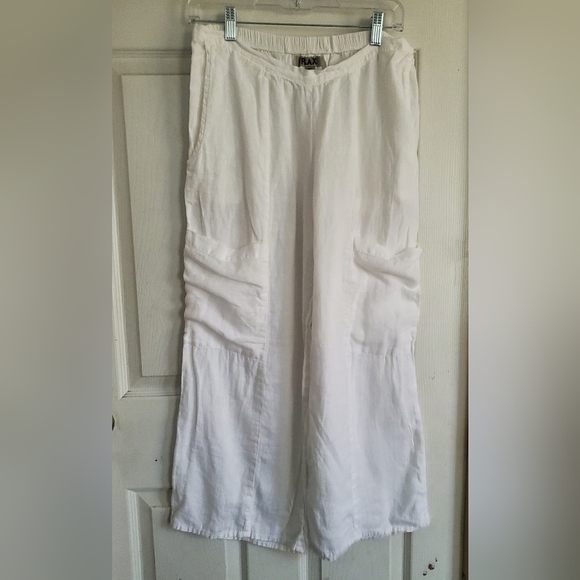Flax 100% Linen Wide Loose Legg Womens Pants, Size Small - Picture 1 of 8